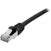 Image de Exertis Connect Câble patch S/FTP (PiIMF), Cat 6A (EIA/TIA), noir, 1,0 m Câble patch avec un coude particulièrement (PiMF, S/FTP, CAT6a, 1 m), Câble réseau