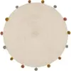 Image de Atmosphera, Tapis pour enfant, Pompon de tapis Arlequin d90, beige (90 x 90 cm)