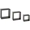 Image de 5Five, Étagère, Lot de cinq étagères murales Fixy   3 étagères carrées   Noir   25 x 9 x 25 cm (25 x 9 x 25 cm)