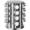Image de 5Five Porte-épices rotatif en acier inoxydable - 16 pots, Organisateurs de cuisine, Argent