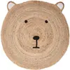 Image de Atmosphera, Tapis pour enfant, Tapis de jute, tête d'ours D.100, beige moyen (100 cm)