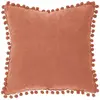 Image de Atmosphera, Coussin décoratif, Coussin décoratif POMPONS, 40 x 40 cm, couleur orange (40 x 40 cm)