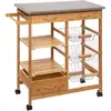 Image de 5Five, Desserte, chariot de service, bamboe, 6 tiroirs, 76 cm