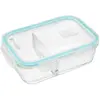 Image de 5Five Boîte à repas en verre, à deux compartiments, 1,1 L L, Boîte de conservation, Transparent