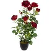 Image de Atmosphera, Plantes artificielles, Sztuczna ro lina w donicy KRZEW RÓ Y, 74 cm, bia a