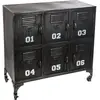 Image de Atmosphera, Commode + buffet, Meuble métallique 6 portes sevin, noir (90 x 35 x 88.50 cm)