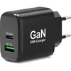 Image de Port Designs Alim USB 65W Techno GaN USB A + USB C sans câbles (65 W, 2 ports), Chargeur USB, Noir