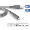 Image de Câble Force Power Ultra-Renforcé USB A vers Lightning 1,2 m Gris