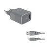 Image de Chargeur secteur Force Power USB A + Câble Lightning 1.2m Recycle Gris