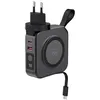 Image de Powerbank sans fil Magnétique Force Power MagSafe 10000 mAh + Chargeur Voyage 20 W USB A+C Noir