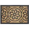 Image de Swiss Natura, Paillasson, Paillasson robuste en coco, relief floral, dessous en PVC, 40 x 60 cm (60 x 40 cm)