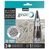 Image de Pebeo, Peinture loisirs créatifs, Kit à Dorer 3 Feuilles Effet Miroir Argent + Mixtion Relief (20 ml)