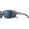 Image de Julbo, Unisexe, Lunettes de sport, Lunettes de soleil Camino M (Gris foncé, Gris foncé, Bleu), Gris, Bleu