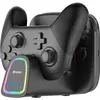 Image de Bigben Ricarica 2 Joycon e 1 Controller PRO Switch 2 Big Ben (Switch 2), Manette : accessoires, Rouge, Noir