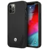 Image de BMW Couverture rigide en cuir perforé avec bandes inférieures (Apple iPhone 12), Coque pour téléphone portable, Noir