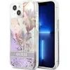 Image de Guess GUHCP13SLFLSU iPhone 13 Mini 5.4-inch Thin / Purple Hard Case with Flower Liquid Glitter (Apple iPhone 13 mini), Coque pour téléphone portable, Violet