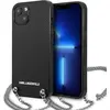Image de Karl Lagerfeld KLHCP13SPMK iPhone 13 mini 5,4 "étui rigide noir / noir en cuir texturé et Chai (Apple iPhone 13 mini), Coque pour téléphone portable, Noir