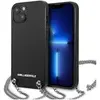 Image de Karl Lagerfeld Leather Textured and Chain - Étui pour iPhone 13 (czarny) (Apple iPhone 13), Coque pour téléphone portable, Noir