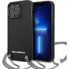 Image de Karl Lagerfeld Cuir texturé et chaîne - Etui iPhone 13 Pro (czarny) (Apple iPhone 13 Pro), Coque pour téléphone portable, Noir