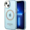 Image de Guess GUHMP13MHTCMB iPhone 13 6,1" niebieski/blue étui rigide Gold Outline Translucent MagSafe (Apple iPhone 13), Coque pour téléphone portable, Bleu