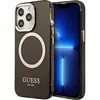 Image de Guess GUHMP13XHTCMK iPhone 13 Pro Max 6,7" czarny/black hard case Gold Outline Translucent MagSafe (Apple iPhone 13 Pro Max), Coque pour téléphone portable, Or, Transparent