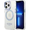 Image de Guess GUHMP13LHTRMB iPhone 13 Pro / 13 6,1" étui rigide bleu/niébieski en métal Outline Magsafe (Apple iPhone 13 Pro), Coque pour téléphone portable, Bleu