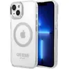 Image de Guess GUHMP14SHTRMS iPhone 14 6,1" srebrny/silver hard case Metal Outline Magsafe (Apple iPhone 13, Apple iPhone 14, Apple iPhone 15), Coque pour téléphone portable, Argent