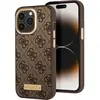 Image de Guess GUHMP14LU4GPRW iPhone 14 Pro 6,1" br zowy/brown hard case 4G Logo Plate MagSafe (Apple iPhone 14 Pro), Coque pour téléphone portable, Marron