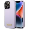 Image de Guess GUHMP14LSBPLU iPhone 14 Pro 6,1" fioletowy/pourpre étui rigide Silicone Logo Plate MagSafe (Apple iPhone 14 Pro), Coque pour téléphone portable, Violet