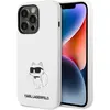 Image de Karl Lagerfeld KLHCP14LSNCHBCH iPhone 14 Pro 6,1" étui rigide bia?y/white Silicone Choupette (Apple iPhone 14 Pro), Coque pour téléphone portable, Blanc