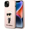 Image de Karl Lagerfeld KLHCP14MSNIKBCP iPhone 14 Plus 6.7" étui rigide rose/rose Silicone Ikonik (Apple iPhone 14 Plus), Coque pour téléphone portable, Rose