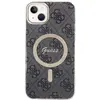 Image de Guess Zestaw GUBPP14MH4EACSK Case+ Charger iPhone 14 Plus 6.7" czarny/black hard case 4G Print MagSa (Apple iPhone 14 Plus, Apple iPhone 15 Plus), Coque pour téléphone portable, Noir