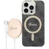 Image de Guess Zestaw GUBPP14LH4EACSK Étui+chargeur iPhone 14 Pro 6,1" czarny/black hard case 4G Print MagSaf (Apple iPhone 14 Pro), Coque pour téléphone portable, Noir, Multicolore