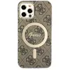 Image de Guess Zestaw GUBPP12MH4EACSW Case+ Charger iPhone 12/12 Pro br zowy/brown hard case 4G Print MagSafe (Apple iPhone 12, Apple iPhone 12 Pro), Coque pour téléphone portable, Marron