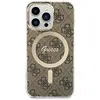 Image de Guess Zestaw GUBPP13LH4EACSW Etui+ Chargeur iPhone 13 Pro br zowy/brown hard case 4G Print MagSafe (Apple iPhone 13 Pro), Coque pour téléphone portable, Marron