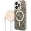 Image de Guess Zestaw GUBPP14XH4EACSW Case+ Charger iPhone 14 Pro Max 6.7" br zowy/brown hard case 4G Print M (Apple iPhone 14 Pro Max), Coque pour téléphone portable, Multicolore, Marron