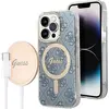 Image de Guess Zestaw GUBPP14XH4EACSB Etui+ chargeur iPhone 14 Pro Max 6,7" niebieski/blue hard case 4G Print (Apple iPhone 14 Pro Max), Coque pour téléphone portable, Bleu, Multicolore