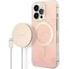 Image de Guess Zestaw GUBPP13LH4EACSP Etui+ chargeur iPhone 13 Pro ró owy/pink hard case 4G Print MagSafe (Apple iPhone 13 Pro), Coque pour téléphone portable, Rose