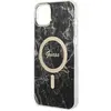 Image de Guess Zestaw GUBPP14SHMEACSK Étui+chargeur iPhone 14 6,1" czarny/black hard case Marble MagSafe (Apple iPhone 14), Coque pour téléphone portable, Noir