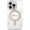 Image de Guess Zestaw GUBPP14LHMEACSH Étui+chargeur iPhone 14 Pro 6,1" bia y/white étui rigide Marble MagSafe (Apple iPhone 14 Pro), Coque pour téléphone portable, Blanc, Multicolore
