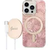 Image de Guess Zestaw GUBPP14LHJEACSP Etui+ chargeur iPhone 14 Pro 6,1" ró owy/pink hard case Jungle MagSafe (Apple iPhone 14 Pro), Coque pour téléphone portable, Multicolore, Pink, Rose