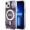 Image de Guess GUHMP14SHTMRSU iPhone 14 6.1" pourpre/pourpre hardcase Golden Marble MagSafe (Apple iPhone 14), Coque pour téléphone portable, Violet