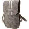 Image de Guess, Femmes, Sac à main, PU 4G Printed Stripes Sac pour téléphone - marron, Marron