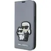 Image de Karl Lagerfeld iPhone 14 Pro 6.1 Saffiano Karl&Choupette bookcase (Apple iPhone 14 Pro), Coque pour téléphone portable, Argent