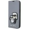 Image de Karl Lagerfeld iPhone 14 Pro Max 6.7 Saffiano Karl&Choupette bookcase (Apple iPhone 14 Pro Max), Coque pour téléphone portable, Gris, Argent