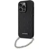 Image de Karl Lagerfeld KLHCP14LSACKLHPK iPhone 14 Pro 6.1" czarny/black étui rigide Saffiano Monogram Chain (Apple iPhone 14 Pro), Coque pour téléphone portable, Noir
