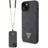 Image de Guess PU Leather Metal Logo Strass Crossbody Case pour Apple iPhone 15 - noir (Apple iPhone 15), Coque pour téléphone portable, Noir