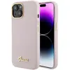 Image de Guess GUHCP15SSMBSLP iPhone 15 6.1" ró owy/pink hardcase Silicone Script Metal Logo & Frame (Apple iPhone 13, Apple iPhone 14, Apple iPhone 15), Coque pour téléphone portable, Rose, Pink