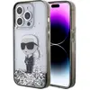Image de Karl Lagerfeld KLHCP15LLKNSK iPhone 15 Pro 6.1" étui rigide transparent paillettes liquides Ikonik (Apple iPhone 15 Pro), Coque pour téléphone portable, Argent