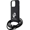 Image de Karl Lagerfeld KLHCP15LSAKCPSK iPhone 15 Pro 6.1" étui rigide czarny/black Crossbody Saffiano Metal Pin (Apple iPhone 15 Pro), Coque pour téléphone portable, Noir